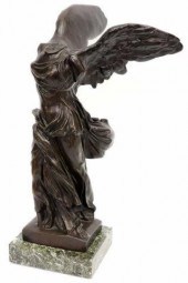 FRENCH PATINATED BRONZE WINGED