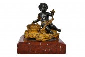FRENCH PATINATED & GILT BRONZE