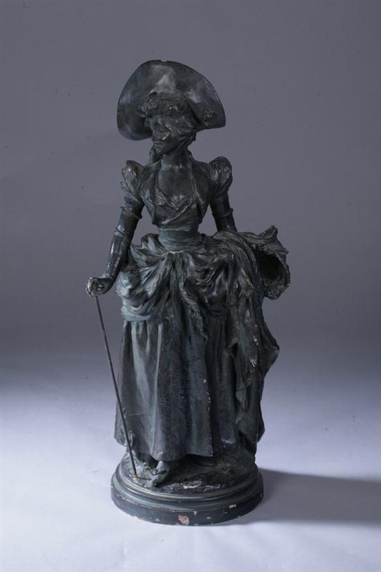FRENCH PATINATED METAL FIGURE OF