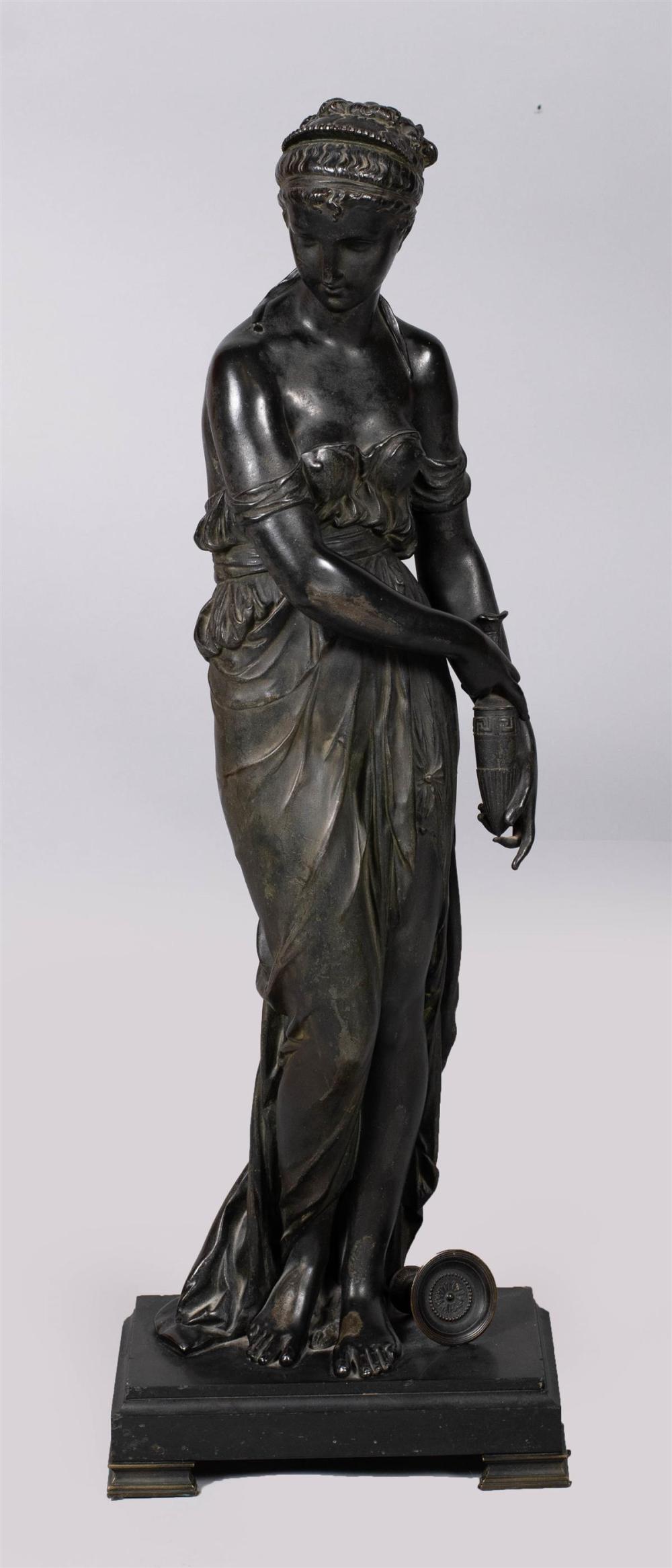 FRENCH PATINATED METAL FIGURE OF