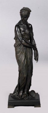 FRENCH PATINATED METAL FIGURE