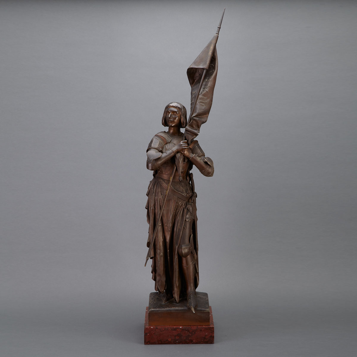 French Patinated White Metal Figure
