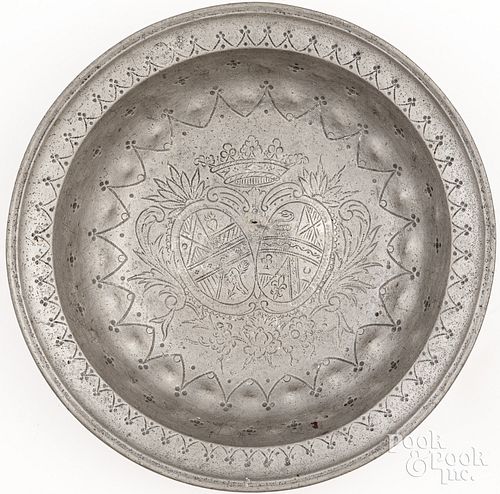 FRENCH PEWTER BASIN, CA. 1770French