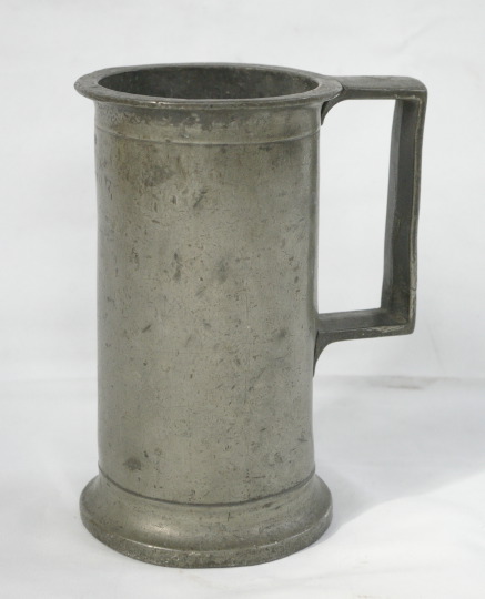 French Pewter Cylindrical Tankard,