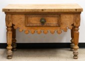 FRENCH PINE BUTCHER BLOCK TABL