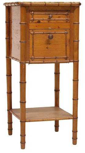 FRENCH PINE FAUX BAMBOO BEDSIDE
