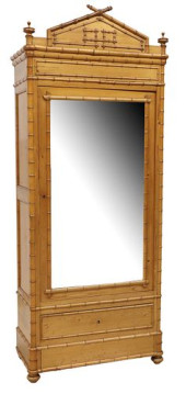 FRENCH PINE FAUX BAMBOO MIRROR