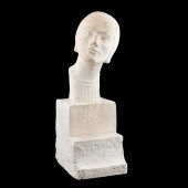 FRENCH PLASTER BUST OF JOAN OF