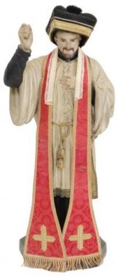 FRENCH PLASTER RELIGIOUS STATU