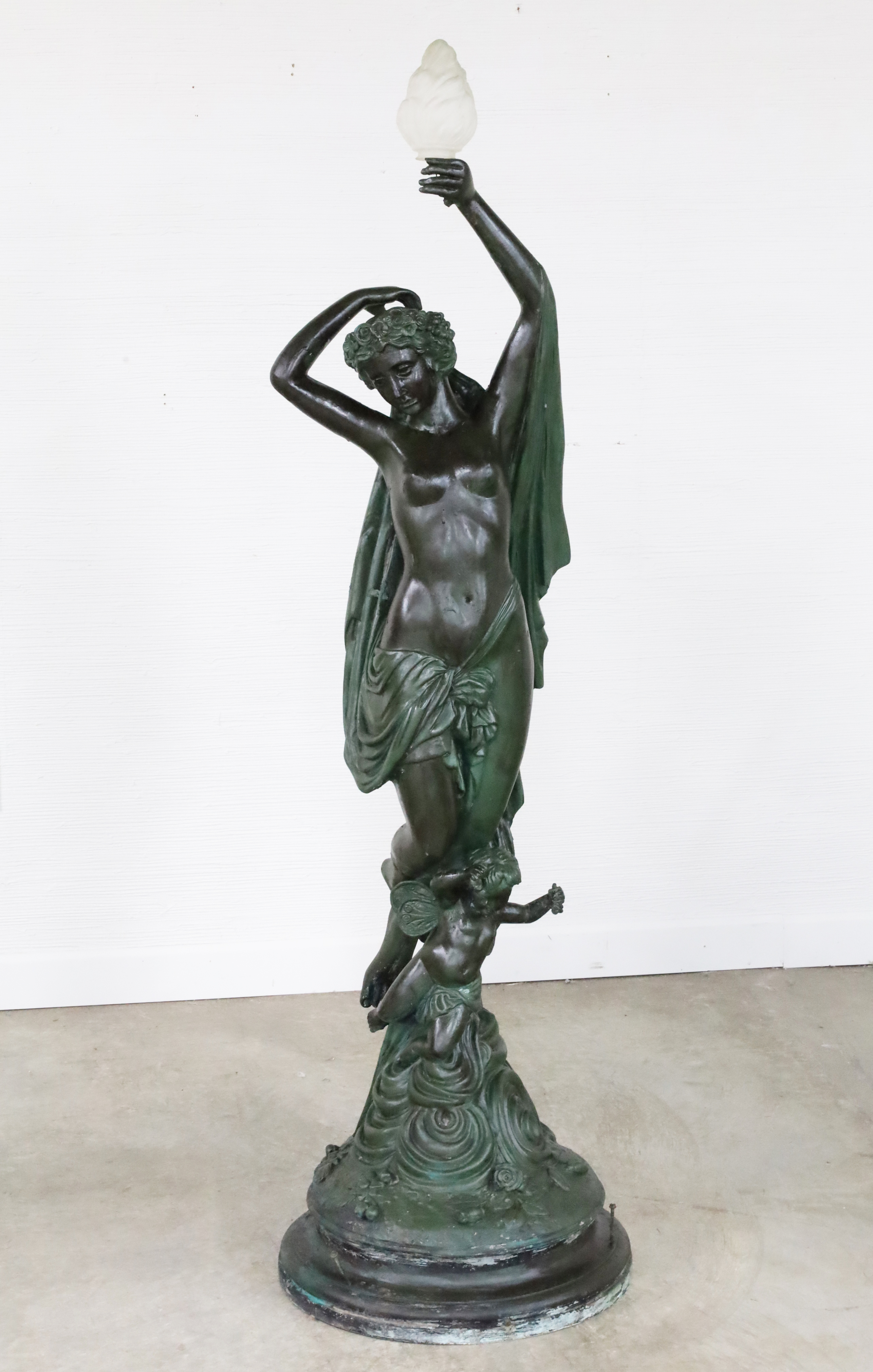 FRENCH POLYCHROME BRONZE FIGURAL