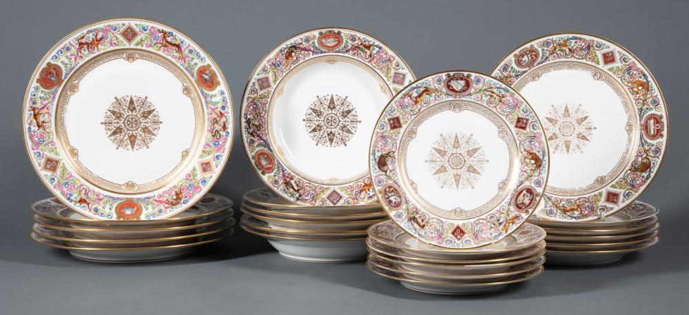 FRENCH POLYCHROME, GILT PORCELAIN