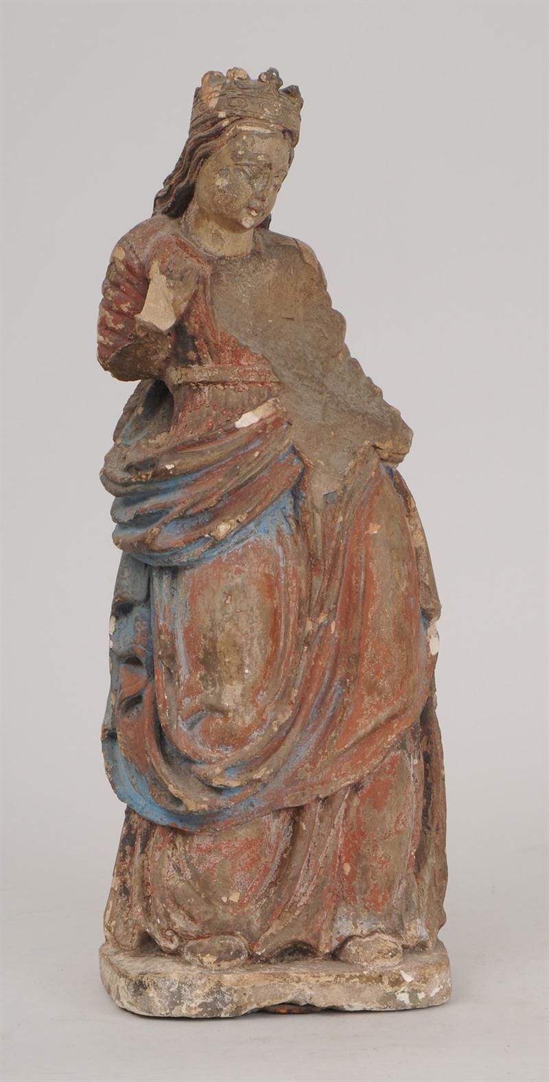 FRENCH POLYCHROME PLASTER FIGURE OF