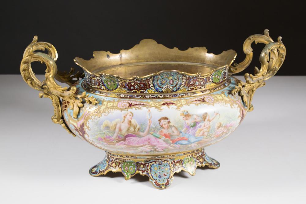 FRENCH PORCELAIN AND CHAMPLEVE