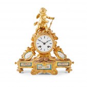 FRENCH PORCELAIN AND GILT BRON