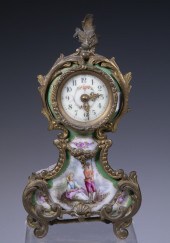 FRENCH PORCELAIN BOUDOIR CLOCK