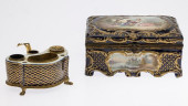 FRENCH PORCELAIN BOX AND INKWE