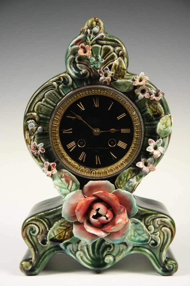 FRENCH PORCELAIN CLOCK - Majolica