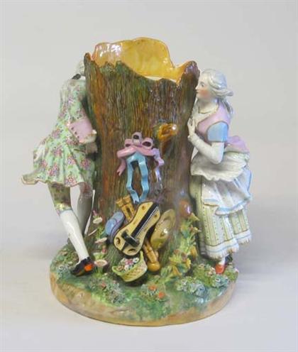 French porcelain figural vase   