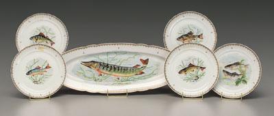 French porcelain fish set: 24 in.