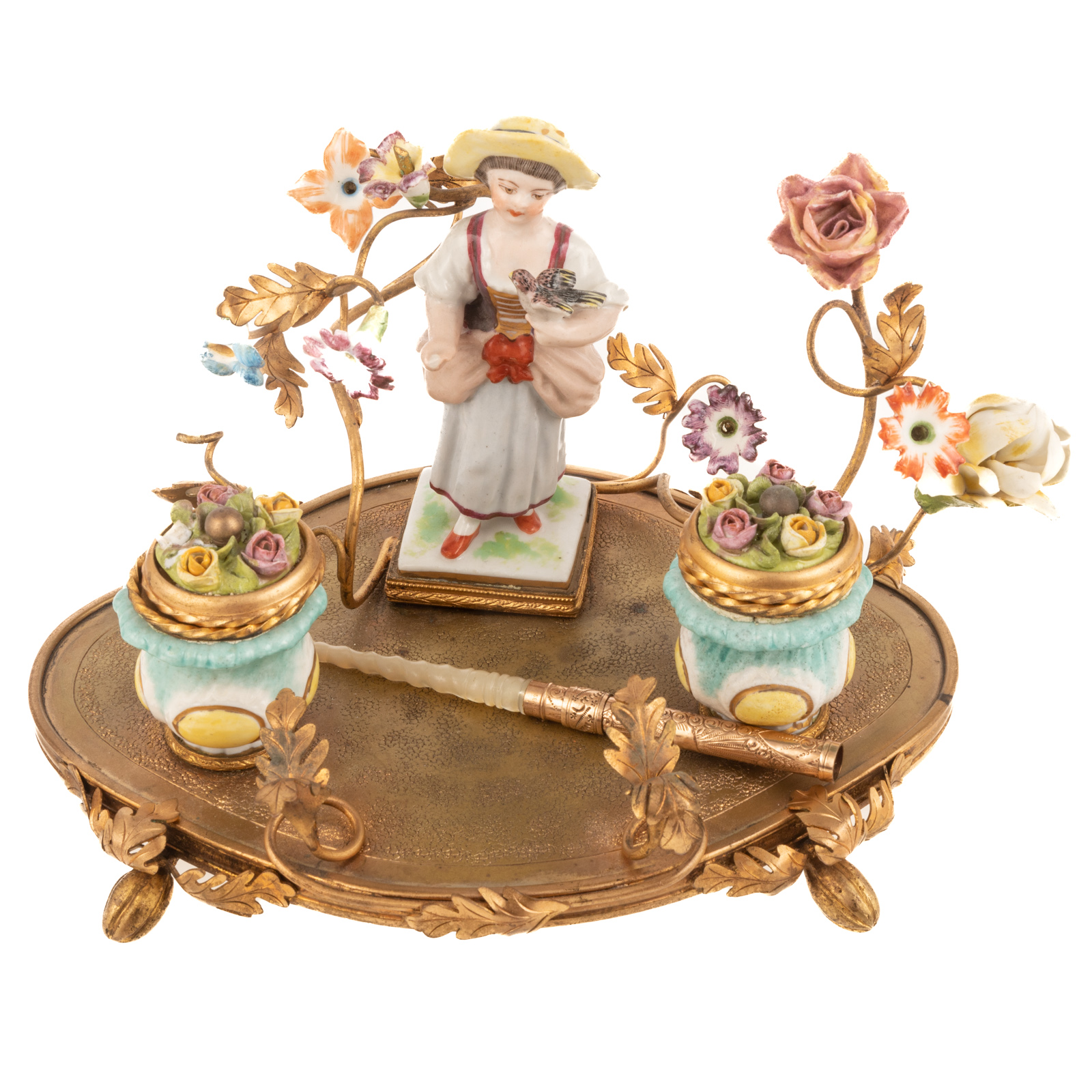 FRENCH PORCELAIN & GILT METAL