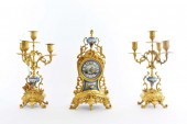 FRENCH PORCELAIN INSET GILT BR