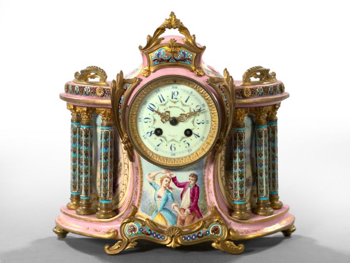 French Porcelain Mantel Clock, 