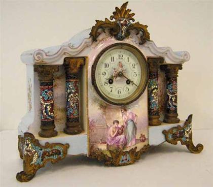 French porcelain mantle clock   
