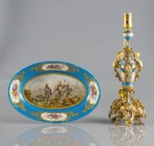 FRENCH PORCELAIN OVAL DISH & L