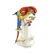FRENCH PORCELAIN PARROT SCULPT