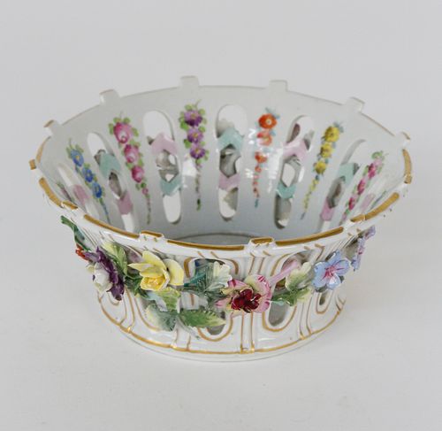 FRENCH PORCELAIN RETICULATED BASKET