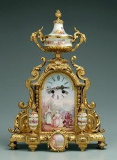 French porcelain shelf clock,