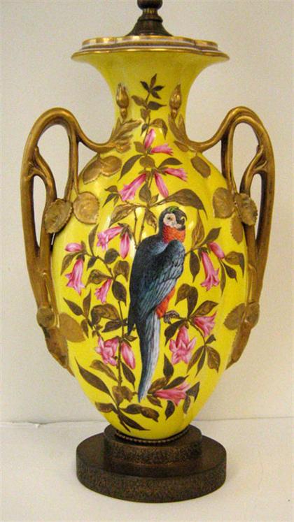 French porcelain twin handle vase