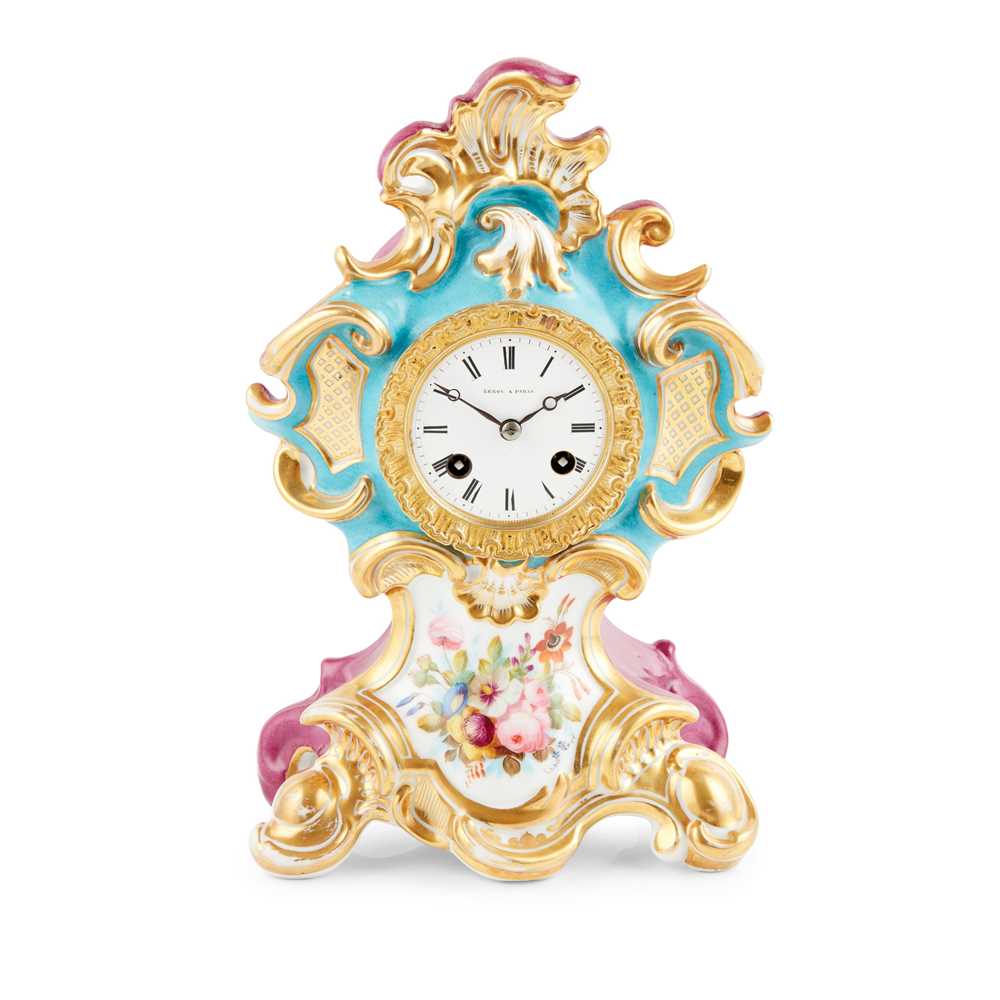 FRENCH PORCELIAN MANTLE CLOCK,
