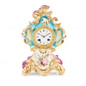 FRENCH PORCELIAN MANTLE CLOCK,