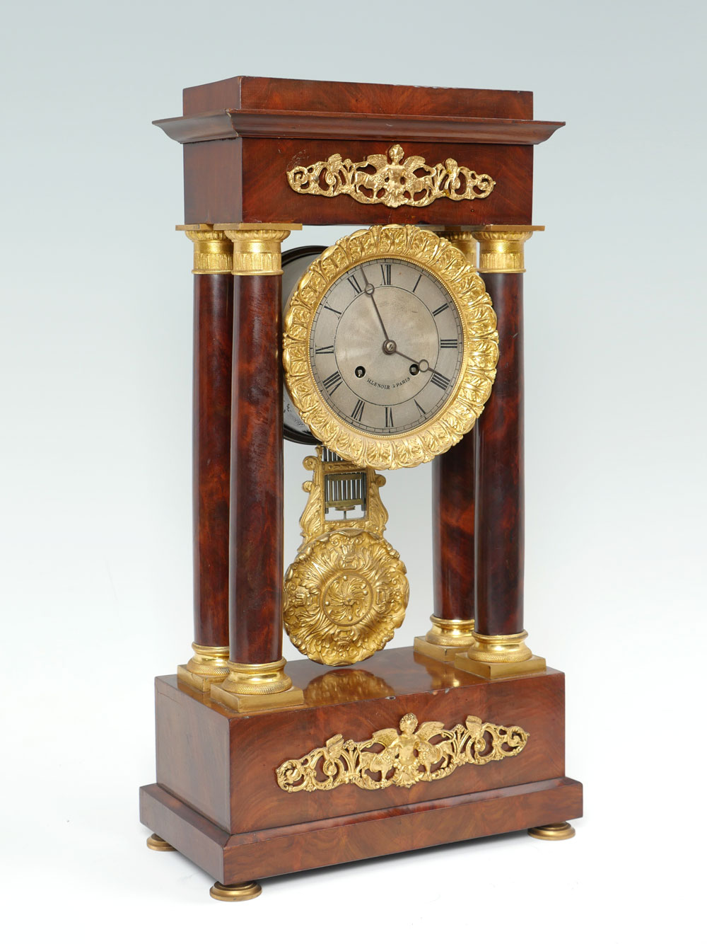 FRENCH PORTICO CLOCK: H. Lenoir