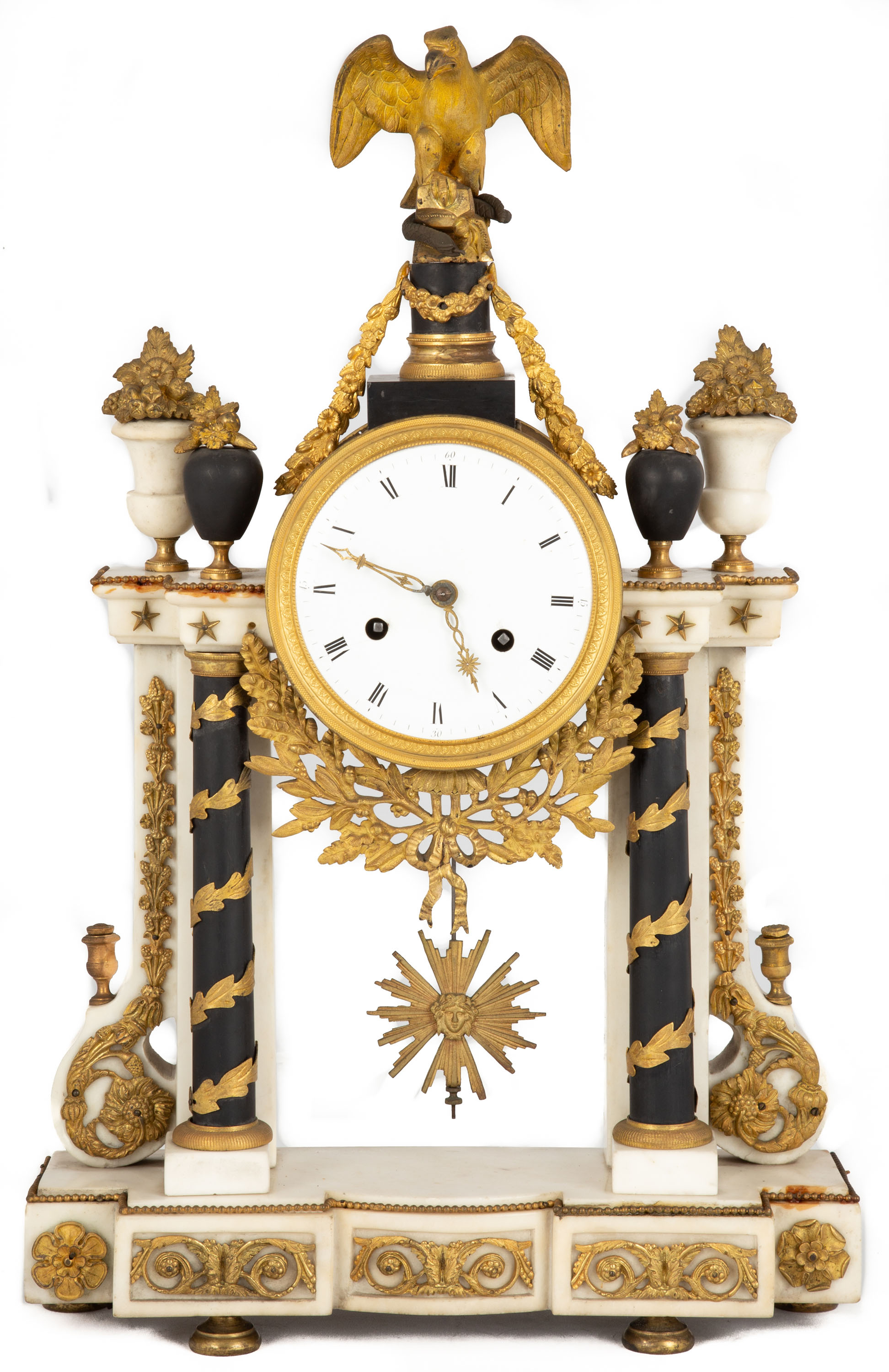 FRENCH PORTICO MANTEL CLOCK 19th