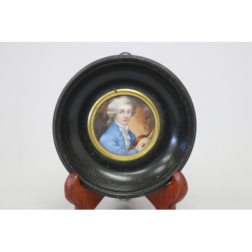 French portrait miniature of a