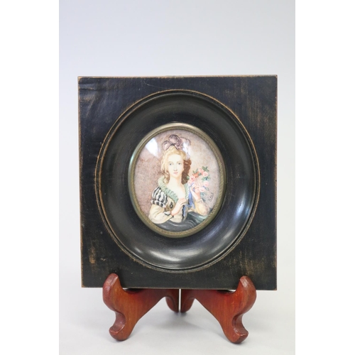 French portrait miniature of a