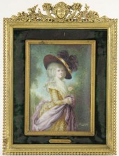 French Portrait Miniature on I