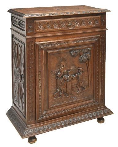 FRENCH PROVINCIAL BRETON CARVED OAK