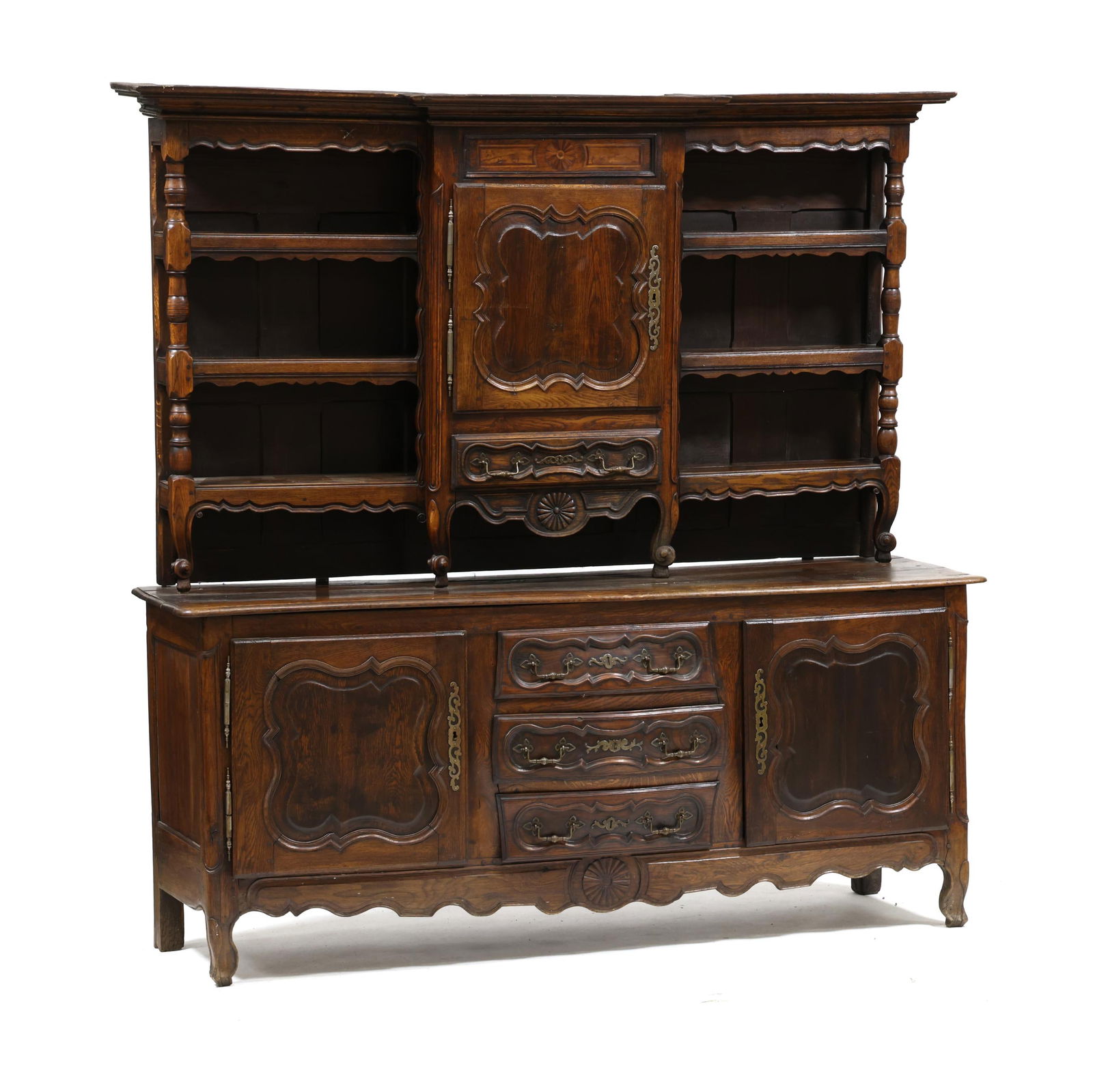 FRENCH PROVINCIAL CARVED OAK