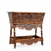 FRENCH PROVINCIAL CARVED WALNU