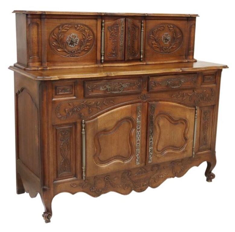 FRENCH PROVINCIAL CARVED WALNUT