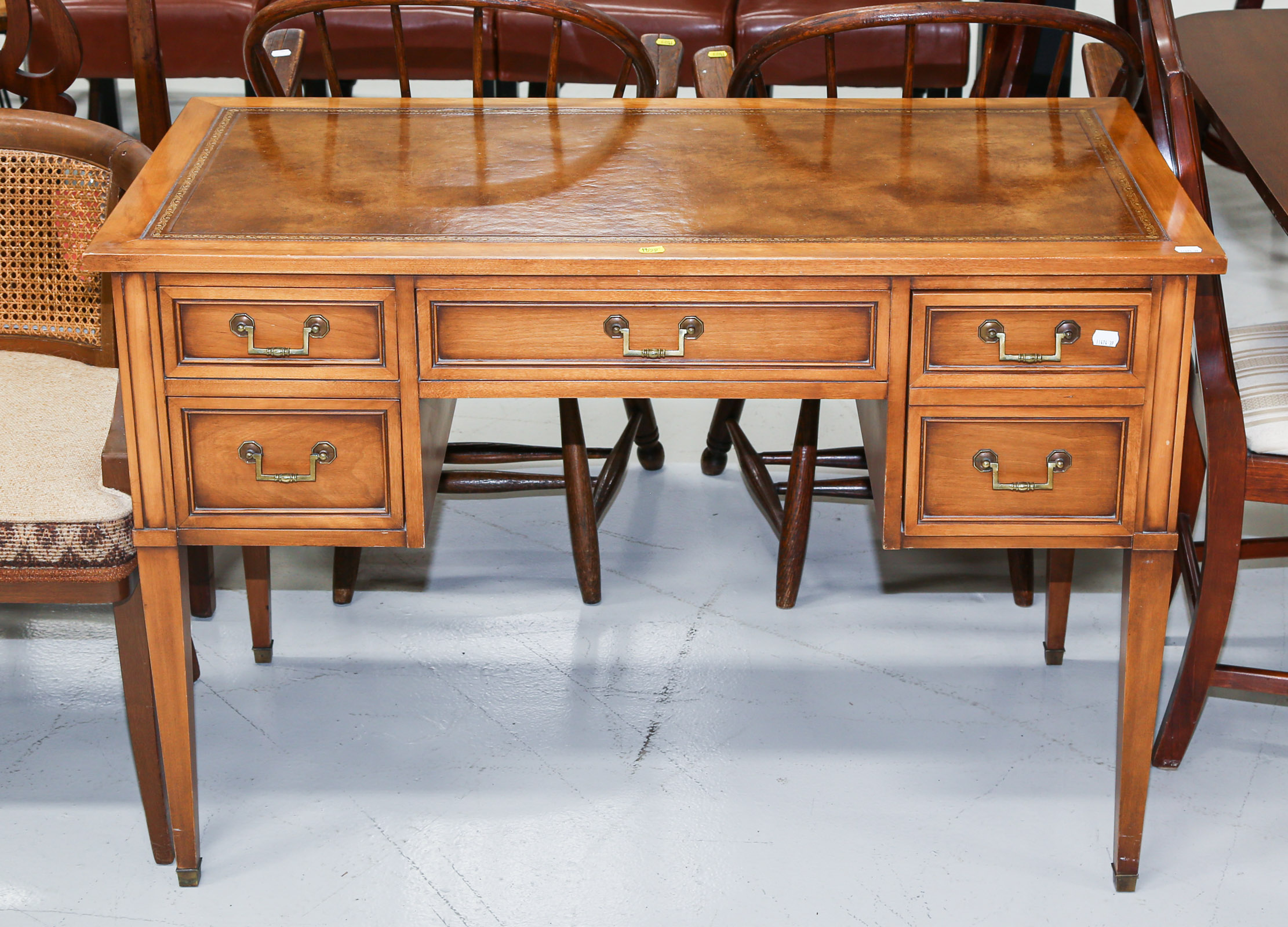 FRENCH PROVINCIAL FRUITWOOD LEATHER