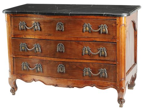 FRENCH PROVINCIAL MARBLE-TOP WALNUT