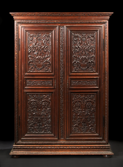 French Provincial Oak Armoire, 