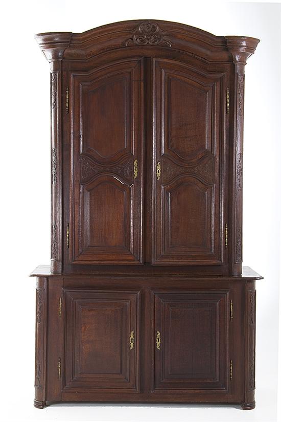 French Provincial oak armoire