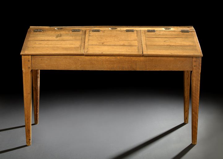 French Provincial Oak School Desk,