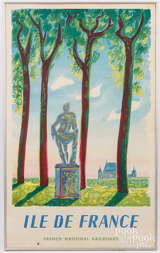FRENCH RAILROAD POSTER ILE DE