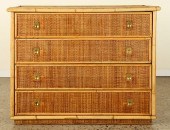 FRENCH RATTAN WICKER CHEST OF